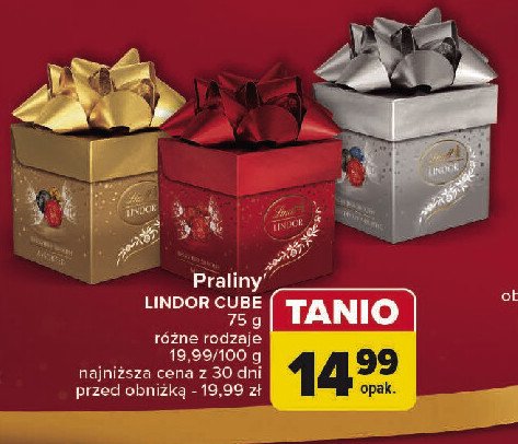 Praliny z czekolady mlecznej białej i gorzkiej Lindt lindor promocja w Carrefour