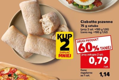 Ciabatta pszenna 75 g sztuka promocja w Kaufland