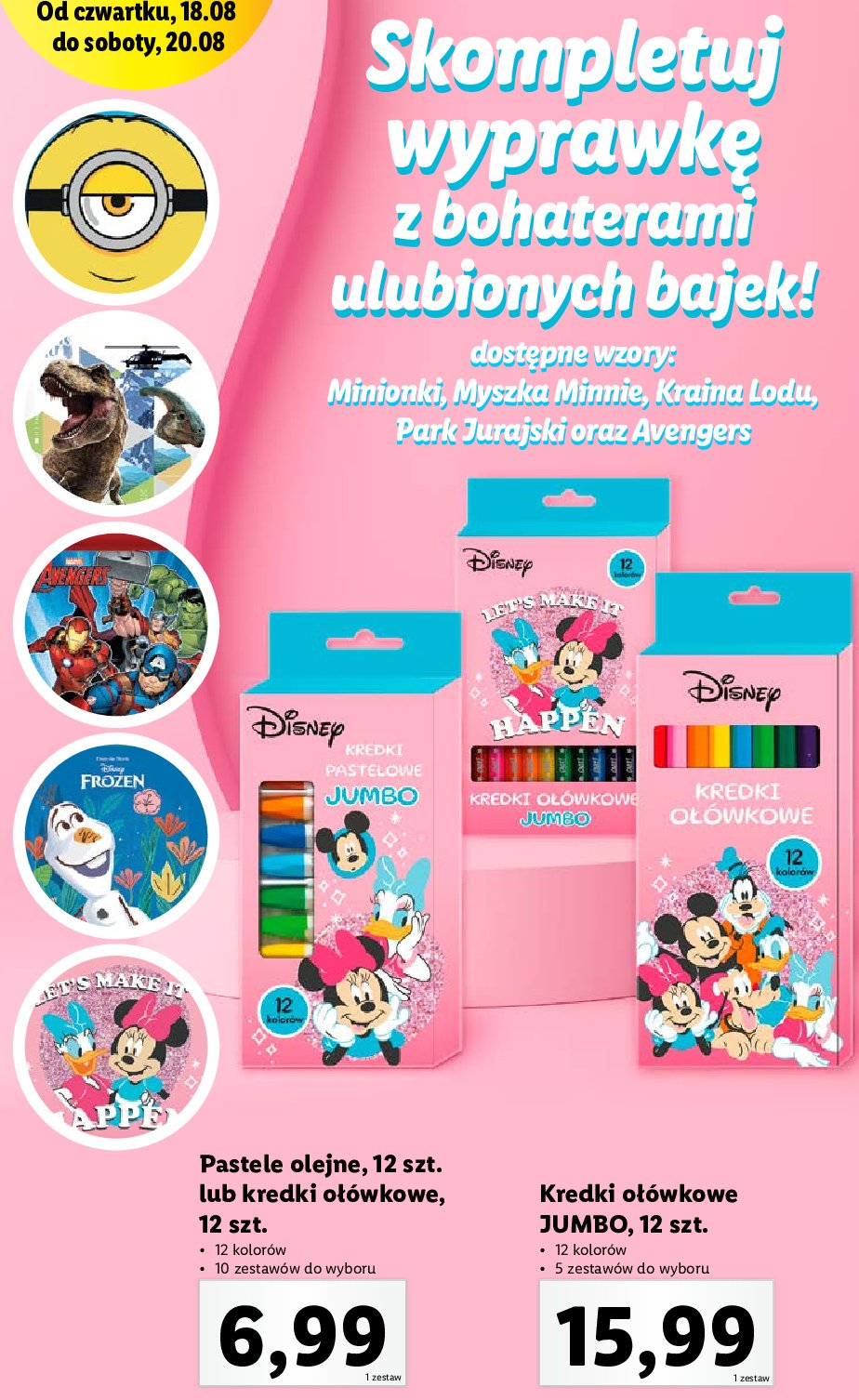 Kredki pastelowe jumbo frozen Disney promocja