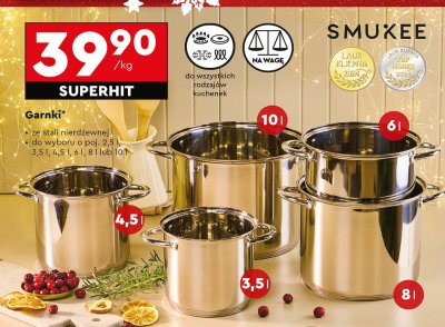 Garnek SMUKEE ze stali nierdzewnej 8l promocja w Biedronka