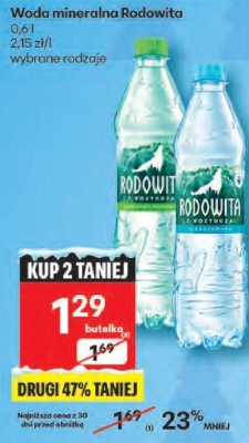Woda mineralna Rodowita 6x1l wybrane rodzaje promocja w Delikatesy Centrum
