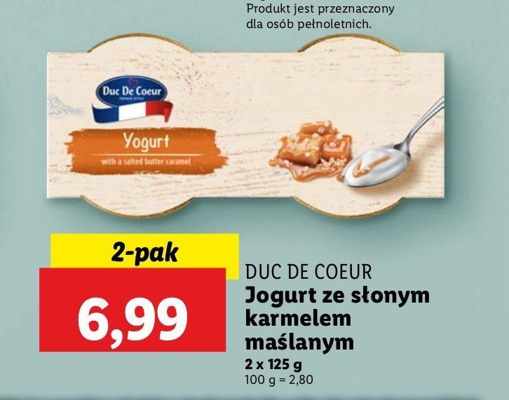 Jogurt ze s艂onym karmelem ma艣lanym Duc de coeur promocja