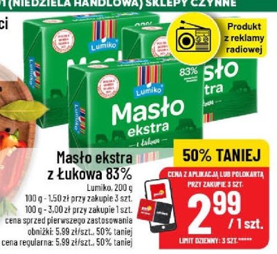 Masło ekstra z Łukowa 83% promocja w POLOmarket