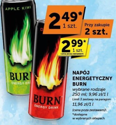 Napój energetyczny Burn wybrane rodzaje promocja w Euro Sklep