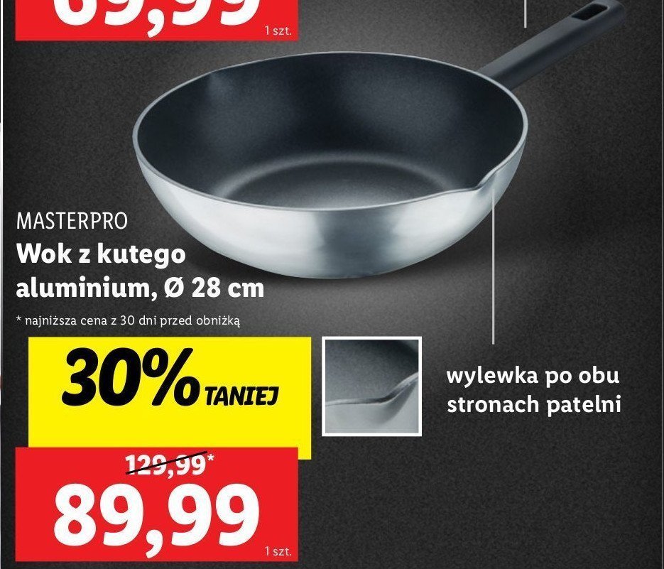 Wok z kutego aluminium 28 cm Masterpro promocja