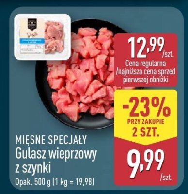 Gulasz wieprzowy z szynki promocja w Aldi