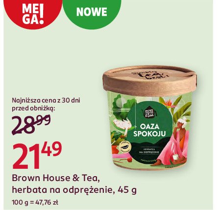 Herbata oaza spokoju BROWN HOUSE & TEA promocja w Rossmann