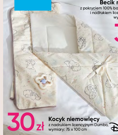 Kocyk niemowl臋cy 75 x 100 cm dumbo promocja