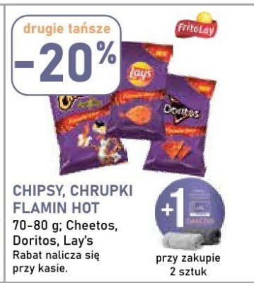 Chipsy, chrupki Flamin Hot 70-80 g: Cheetos, Doritos, Lay's promocja w Stokrotka