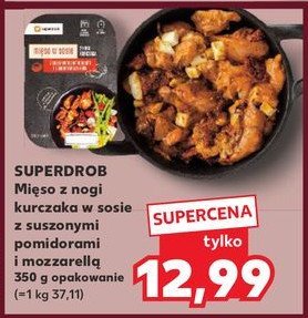 Mięso z nogi kurczaka w sosie z suszonymi pomidorami i serem mozzarella Superdrob promocja