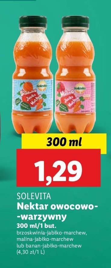 Nektar banan-jabłko-marchew Solevita promocja