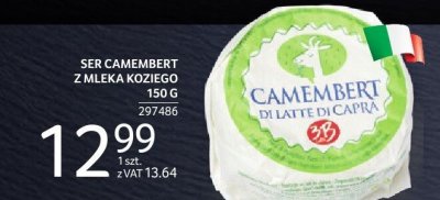 Ser Camembert z mleka koziego promocja w Selgros