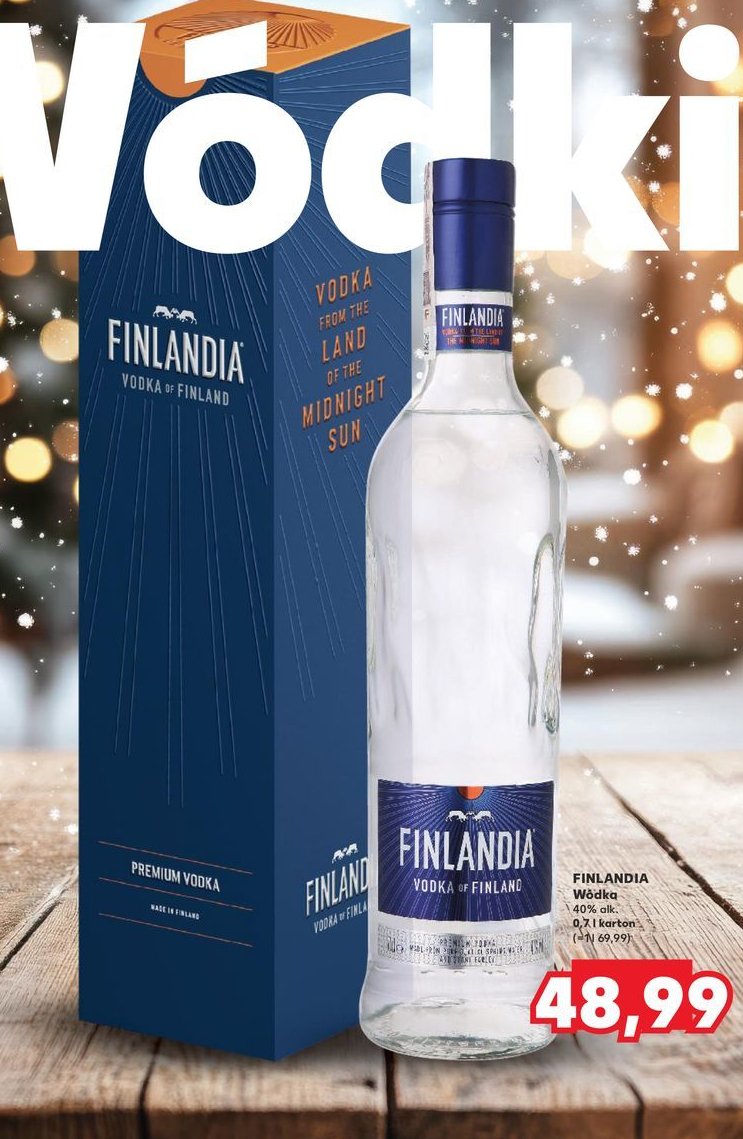 Wódka + kartonik Finlandia vodka of finland promocja w Kaufland