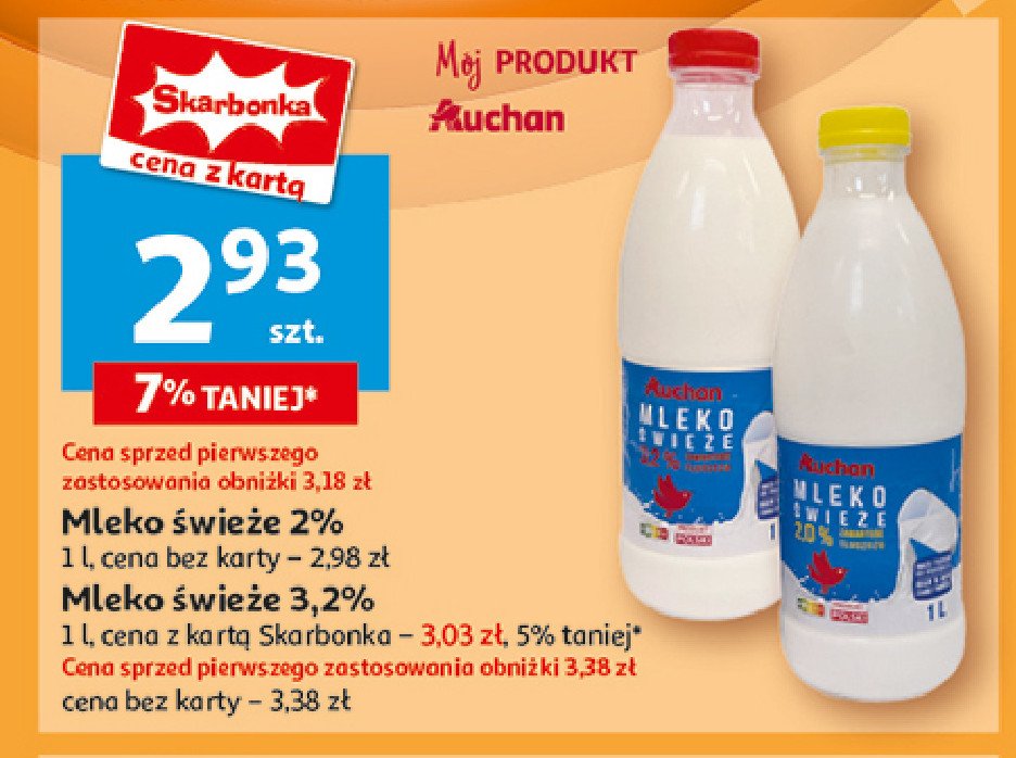 Mleko świeże 2% Auchan promocja