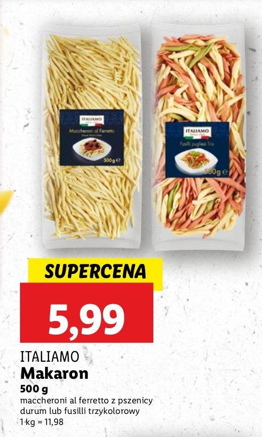 Makaron fusilli pugliesi tris Italiamo promocja