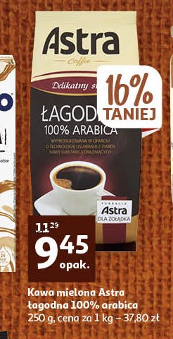 Kawa Astra łagodna delikatny smak Astra caffee promocja