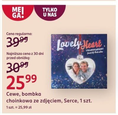 Bombka choinkowa ze zdjęciem, Serce promocja w Rossmann