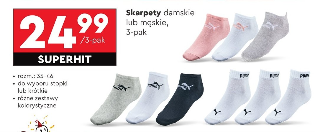 Skarpety męskie Puma promocja w Biedronka