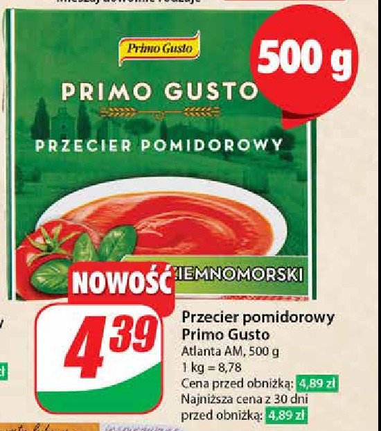 Przecier pomidorowy śródziemnomorski z bazylią i cebulą Primo gusto promocja