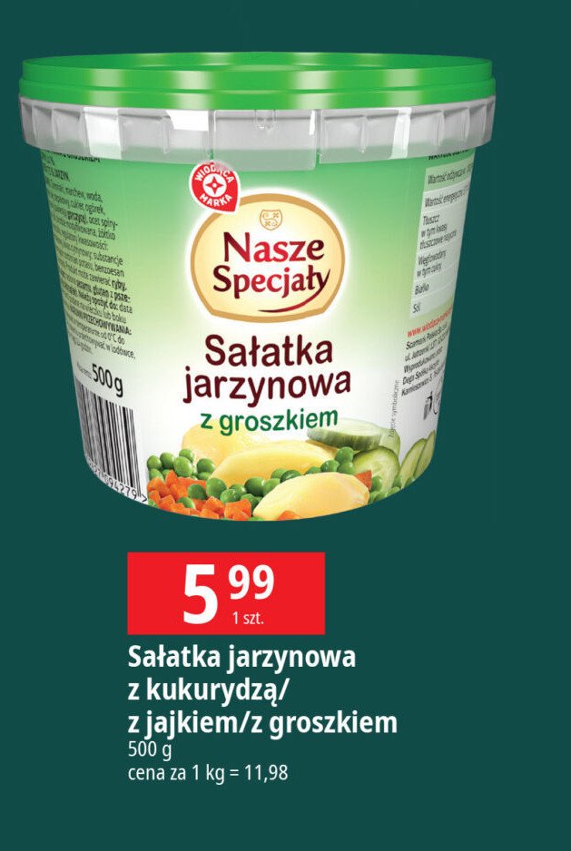 Sałatka jarzynowa z kukurydzą Wiodąca marka nasze specjały promocja w Leclerc