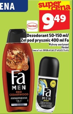 Dezodorant Fa 50-150 ml / żel pod prysznic Fa 400 ml promocja w TOPAZ