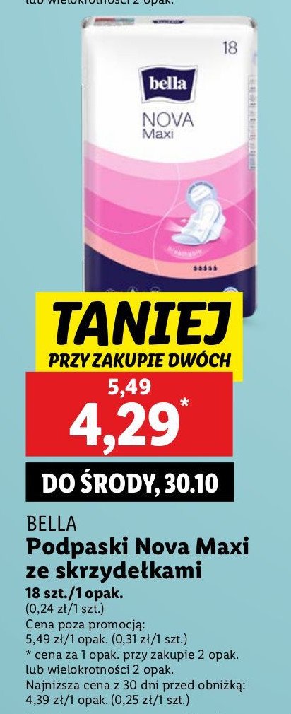 Podpaski Bella nova maxi promocja