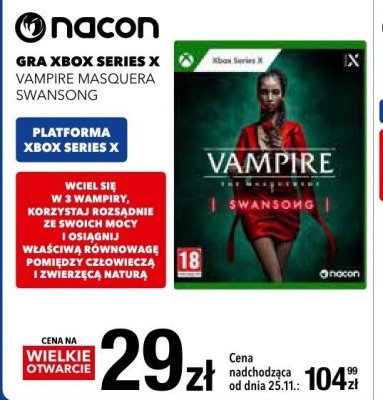 Gra XBOX SERIES X VAMPIRE THE MASQUERADE SWANSONG promocja w RTV EURO AGD