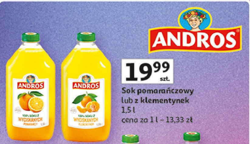 Sok klementynka Andros promocja w Auchan