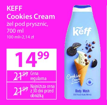 Żel pod prysznic cookies cream Keff promocja