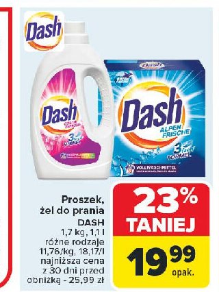 Proszek do prania alpine frische DASH promocja w Carrefour