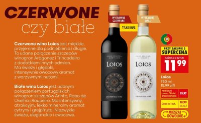 Wino Loios czerwone wytrawne promocja w Biedronka