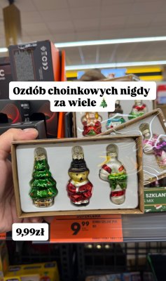 Ozdoby choinkowe bombki szklane mix 3 sztuki promocja w Biedronka