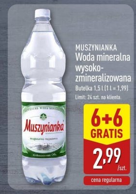 Woda mineralna wysoko-zmineralizowana 6+6 GRATIS promocja w Aldi
