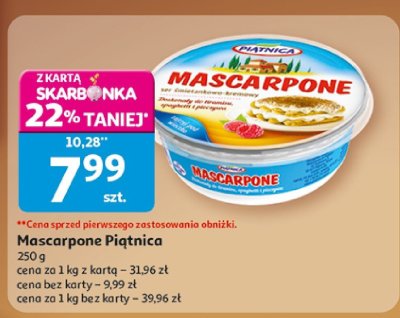 Mascarpone Piątnica, 250 g promocja w Auchan