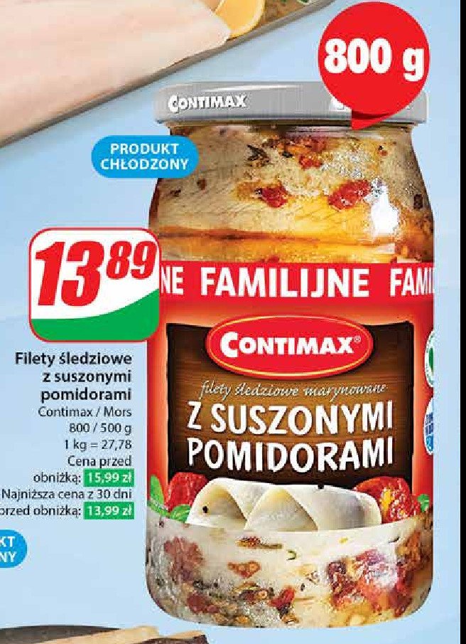 Filety śledziowe z suszonymi pomidorami Contimax promocja w Dino