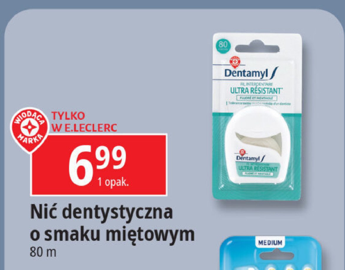 Nić dentystyczna 80 m miętowa Wiodąca marka dentamyl promocja