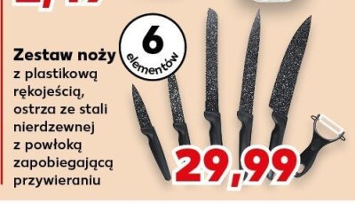 Zestaw noży z plastiową rekojeścią, ostrza ze stali nierdzewnej z powłoką zapobiegającą przywieraniu Kaufland promocja w Kaufland