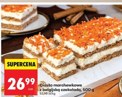 Ciasto marchewkowe z belgijską czekoladą, 500g promocja w Biedronka