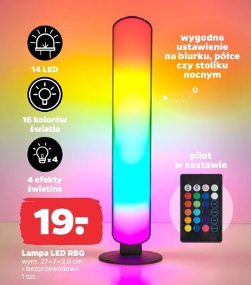 Lampa LED RBG z pilotem promocja w Netto