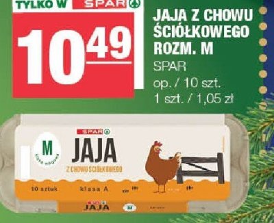 Jaja z chowu ściołkowego rozmiar M SPAR promocja w SPAR