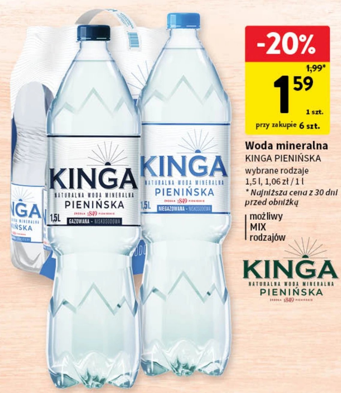 Woda gazowana Kinga pienińska promocja w Intermarche