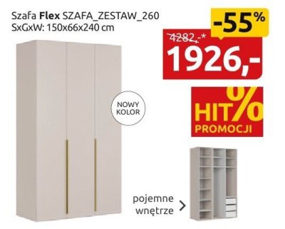 Szafa Flex SZAFA_ZESTAW_260 SxGxW: 150x66x240 cm promocja w Black Red White