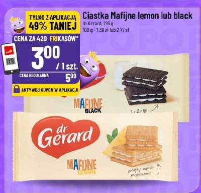 Ciastka Nafjine lemon lub black Dr Gerard promocja w POLOmarket