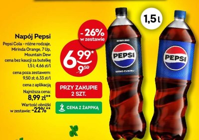 Napój Pepsi Cola różne rodzaje 1,5l promocja w Żabka