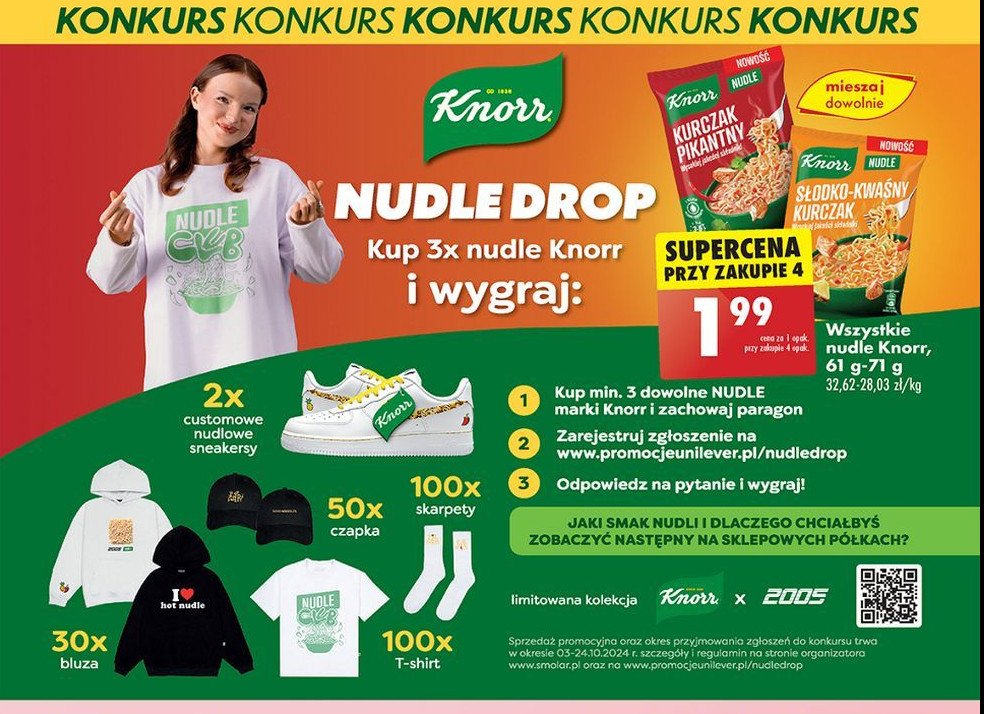 Kurczak słodko-kwaśny Knorr nudle promocja w Biedronka