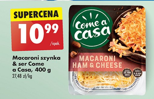 Makaron z szynką i serem Come a casa promocja