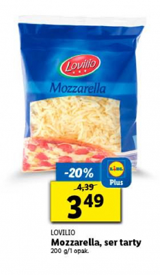 Ser mozzarella starty Lovilio promocja w POLOmarket