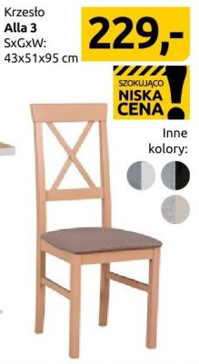 Krzesło Alfa 3, SxGxW: 43x51x95,5 cm promocja w Black Red White