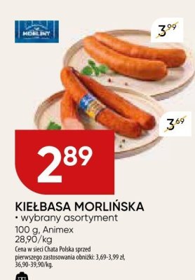 Kiełbasa morlińska wybrany asortyment promocja w Chata Polska