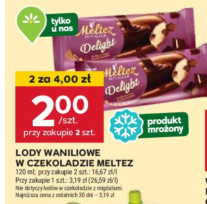 Lody na patyku waniliowe w czekoladzie Meltez royaller promocja w Stokrotka